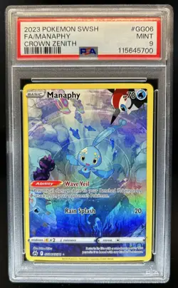 2023 Pokemon SWSH Crown Zenith Manaphy Galarian Gallery #GG06/GG70 PSA 9 - Image 1