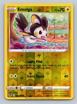 Pokemon Emolga SWSH12: Silver Tempest 054/195 Near Mint NM Reverse Holo - Image 1