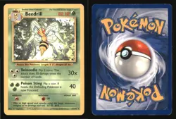 Beedrill 17/102 Rare Base Set Unlimited Pokemon Moderately Played - Image 3