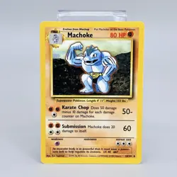 Pokemon Machop 52/102 Machoke 34 /102 Base Set Unlimited Vintage 1999 LP - Image 2