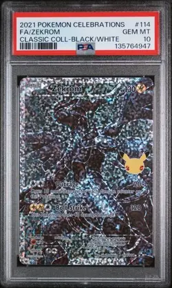 2021 POKEMON CELEBRATIONS CLASSIC COLL #114 FULL ART/ZEKROM PSA 10 - Image 1