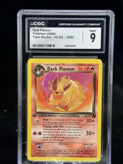 Dark Flareon #35 1st Edition Team Rocket 2000 Pokemon CGC 9 🔥 - Image 1