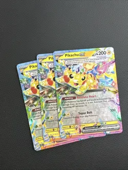 Pokemon Pikachu ex Surging Sparks #57/191 Double Rare Lot of 3 - Image 1