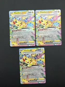 Pokemon Pikachu ex Surging Sparks #57/191 Double Rare Lot of 3 - Image 2
