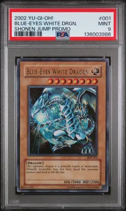 2002 YU-GI-OH! SHONEN JUMP PROMO #001 BLUE-EYES WHITE DRAGON PSA 9 - Image 1