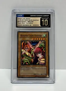 Yugioh Metal Raiders MRD-009 Harpie Lady Sisters 1st edition CGC Pristine 10 - Image 1