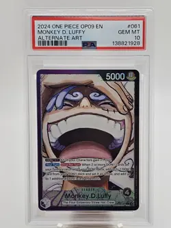 2024 One Piece OP09 Monkey D Luffy Alternate Art Leader PSA 10 - Image 1
