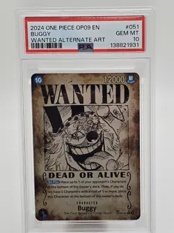 2024 One Piece OP09 Buggy Wanted SEC Alternate Art PSA 10 - Image 1