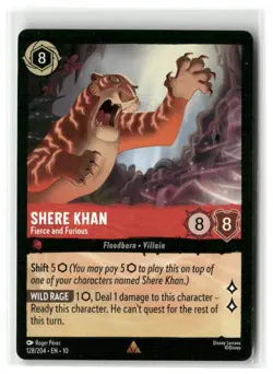 Disney Lorcana Whispers in the Well Shere Khan-Fierce and Furious 128/204 - Image 1