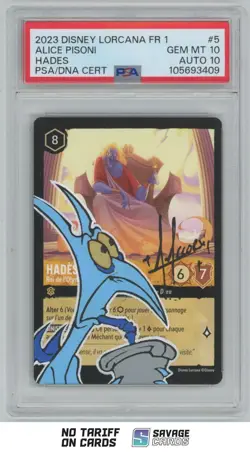 2023 Disney Lorcana FR 1 Alice Pisoni Cert. Auto Sketch Hades PSA 10 #5 - Image 1