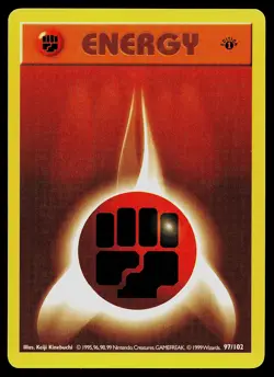 Pokemon Card - Fighting Energy Base Set (Shadowless) 097/102 Common 1st Edition - Image 1