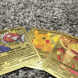 Pokemon Gold Metal English TCG Cards Lot Pikachu Magikarp Wailord GX Meowth VMAX - Image 1