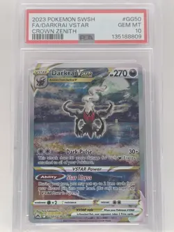 Darkrai VSTAR PSA 10 English Pokemon Card GG50 Crown Zenith 2023 Full Alt Art - Image 1