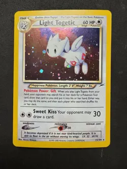 Pokemon TCG Light Togetic Card #015/105 Neo Destiny Holo Rare - Image 1