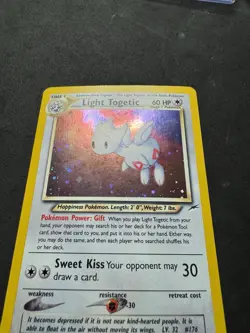 Pokemon TCG Light Togetic Card #015/105 Neo Destiny Holo Rare - Image 2
