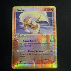 Pokemon TCG Holo Rare Flareon Card 5/100 Sandstorm Series E-Reader 2003 Vintage - Image 1