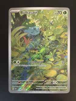 POKEMON TCG Scarlet & Violet 151 BULBASAUR IR Illustration Rare Card 166/165 - Image 2