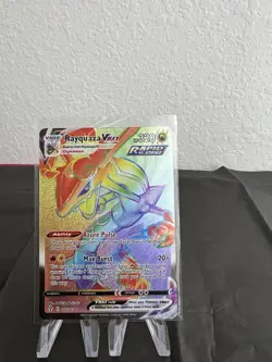 Pokemon TCG Rayquaza VMAX Holo Rainbow Secret Rare Card Evolving Skies 217/203 - Image 1