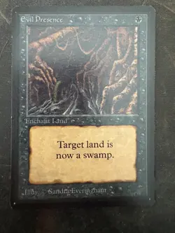 *** BETA Evil Presence *** NM Clean! - Vintage MtG Magic - Image 1