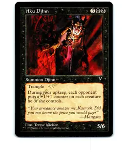 Aku Djinn Black Rare Visions MTG NP Near Mint or Better - Image 1