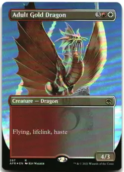 MTG Adult Gold Dragon (Borderless) FOIL R Adventures in the Forgotten Realms 297 - Image 1
