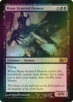 MTG Rune-Scarred Demon Foil ** Magic 2012 ** English (LP) - Image 1
