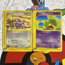 Natu 80/144 Rattata 90/144 Pokemon Skyridge NM - Image 1