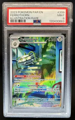 2023 Pokemon SV Paradox Rift Ferrothorn #209/182 PSA 9 - Image 1