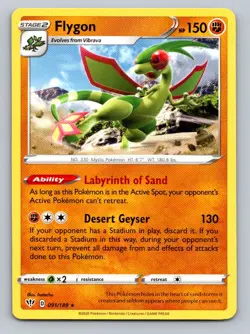 Pokemon Flygon SWSH03: Darkness Ablaze 091/189 Near Mint NM - Image 1