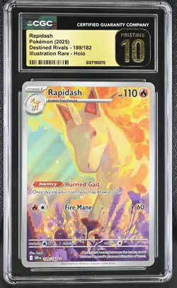 Pokemon English Rapidash 189/182 2025 Destined Rivals - CGC Pristine 10 not PSA - Image 1