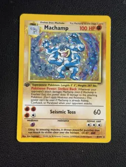 Machamp Base Set 8/102 Holo 1st Edition Holo Rare LP/NM Pokemon TCG - Image 1