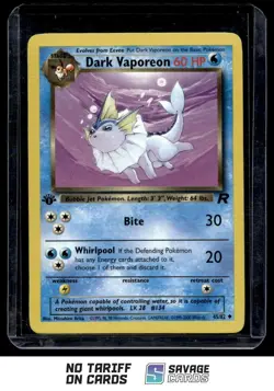 2000 Pokemon Classic - Team Rocket 1st Edition Dark Vaporeon #45/82 - Image 1