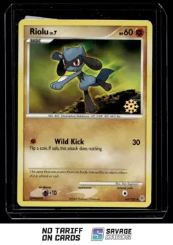 2007 Pokemon Diamond & Pearl CNTDWN Snow Flake Riolu #61/130 - Image 1