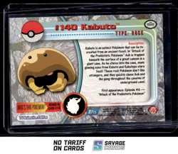 2000 Pokemon Topps TV Animation S3 Foil Kabuto #140 - Image 2