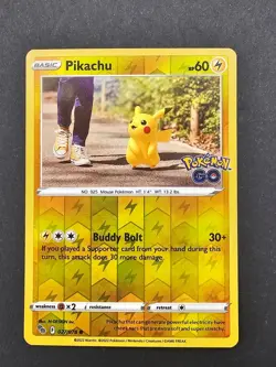 Pikachu (27) Reverse Holo Common Pokemon GO 027/078 NM - Image 1