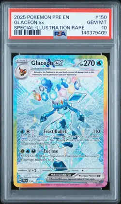 2025 POKEMON PRE EN-PRISMATIC EVOLUTIONS #150 GLACEON EX PSA 10 - Image 1