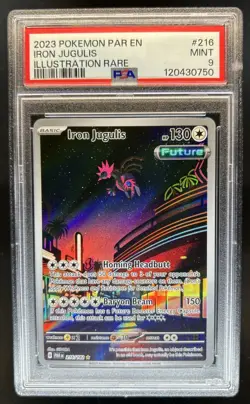 2023 Pokemon SV Paradox Rift Iron Jugulis #216/182 PSA 9 - Image 1
