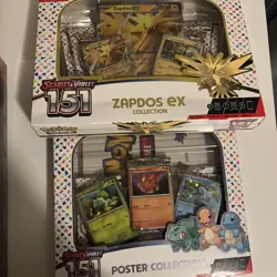 Pokemon TCG Scarlet & Violet 151 Zapdos EX Collection Box + Poster Collection - Image 1