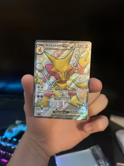 Pokemon Alakazam ex SV: Paldean Fates Shiny Ultra Rare Holo 215/091 310 HP - Image 1
