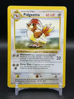 Pokemon Pidgeotto 22/102 Base Set Shadowless Rare English MP - Image 1
