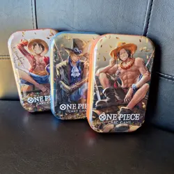 ONE PIECE CARD GAME Tin Set Vol. 2 FULL SET IN HAND SET OF 3 BRAND NEW OP-13 - Image 1