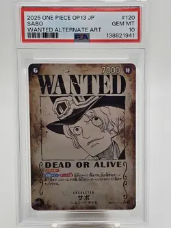2025 One Piece Japanese OP13 Sabo Wanted SEC Alternate Art PSA 10 - Image 1