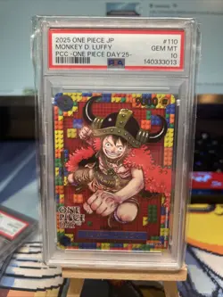 2025 One Piece Japanese PCC One Piece Day '25 Monkey D Luffy PSA 10 GEM MINT - Image 1