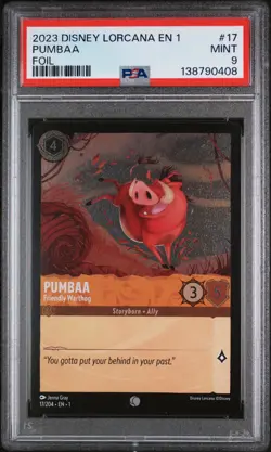 2023 DISNEY LORCANA EN 1-THE FIRST CHAPTER FOIL PUMBAA - FRIENDLY WARTHOG PSA 9 - Image 1