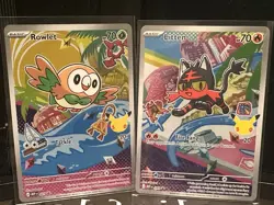 Pokemon MEPI Basic Card Lot (2) – Rowlet, Litten – 2023 – Regular Finish - Image 1