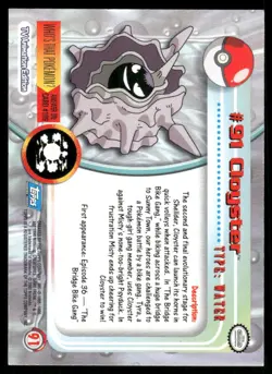 Pokemon Cards Cloyster #91 Topps Trading Cards Series 2 NM *3 - Image 2