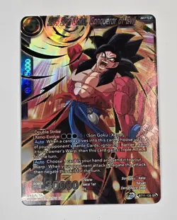 SS4 Son Goku, Conquer Of Evil BT11-126 SR FOIL Dragon Ball Super Card Game NM/M - Image 1