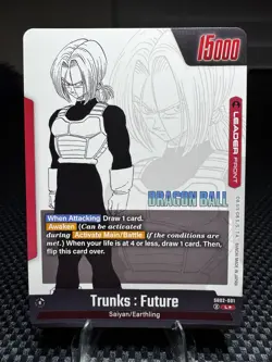 Trunks : Future - SB02-001 Gold Leader Manga Booster 02 Dragon Ball Card English - Image 2
