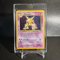 1999 Pokemon Alakazam Holo Rare Base Set Unlimited Card 1/102 NM - Image 1