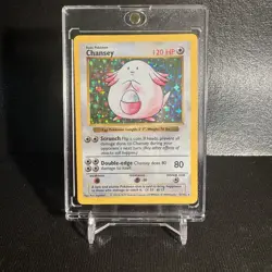 1999 Pokemon Chansey Holo Rare Shadowless Base Set Unlimited Card 3/102 NM - Image 1